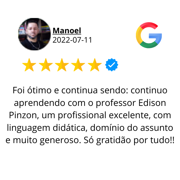 Avaliação Google 16 — aluno do Prof. Pinzon